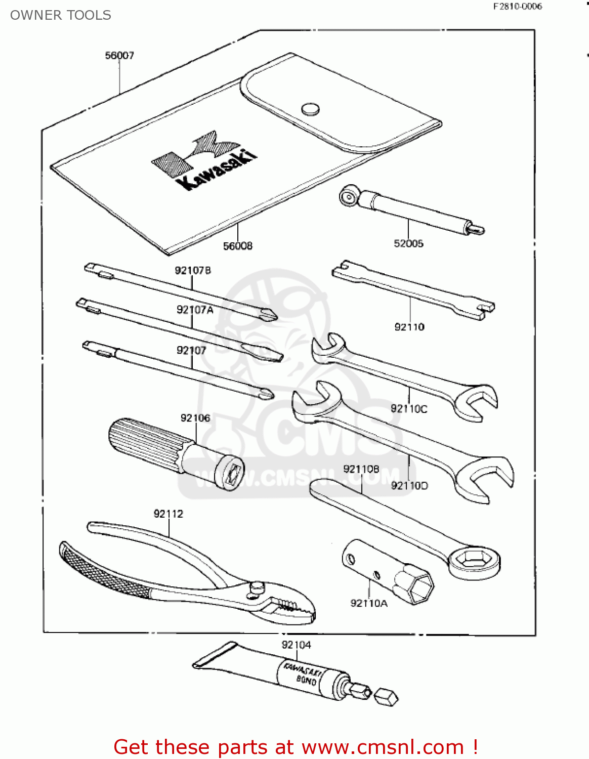 OWNER TOOLS KZ250L1 CSR 1982 USA BELT DRIVE