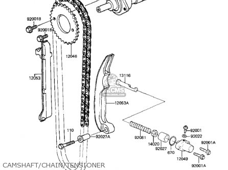 CAMSHAFT/CHAIN/TENSIONER - KZ250L1 CSR 1982 USA BELT DRIVE