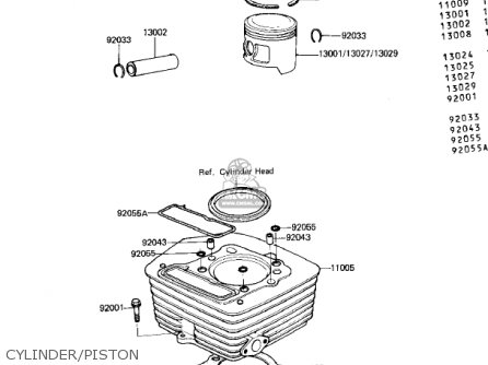 CYLINDER/PISTON - KZ250L1 CSR 1982 USA BELT DRIVE