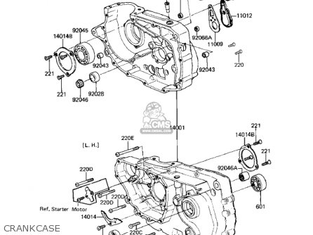 CRANKCASE - KZ250L1 CSR 1982 USA BELT DRIVE