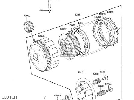 CLUTCH - KZ250L1 CSR 1982 USA BELT DRIVE