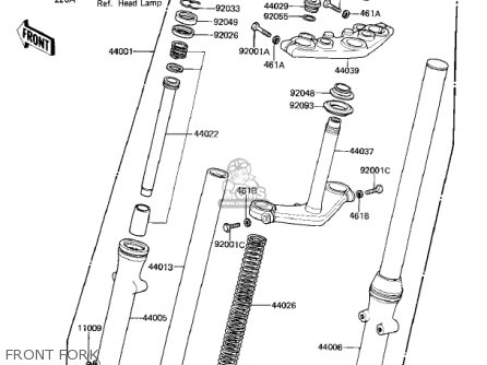 FRONT FORK - KZ250L1 CSR 1982 USA BELT DRIVE