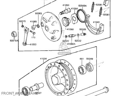 FRONT HUB/BRAKE - KZ250L1 CSR 1982 USA BELT DRIVE