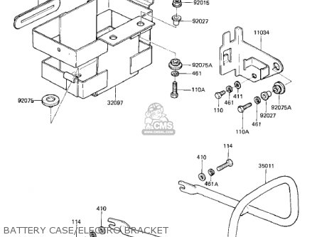 BATTERY CASE/ELECTRO BRACKET - KZ250L1 CSR 1982 USA BELT DRIVE