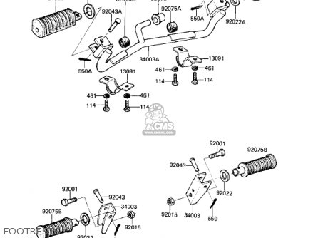 FOOTRESTS - KZ250L1 CSR 1982 USA BELT DRIVE