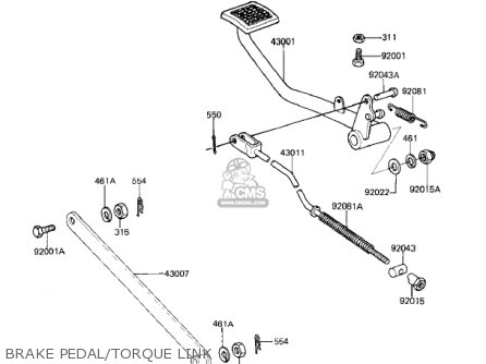 BRAKE PEDAL/TORQUE LINK - KZ250L1 CSR 1982 USA BELT DRIVE