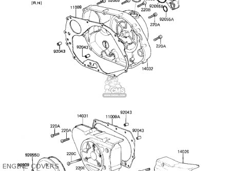 ENGINE COVERS - KZ250L1 CSR 1982 USA BELT DRIVE