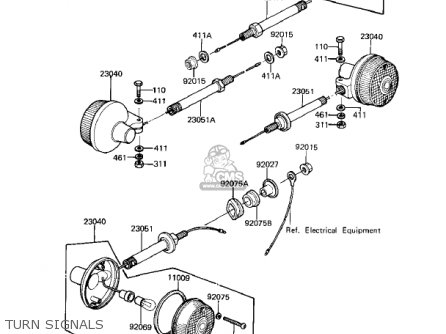 TURN SIGNALS - KZ250L1 CSR 1982 USA BELT DRIVE