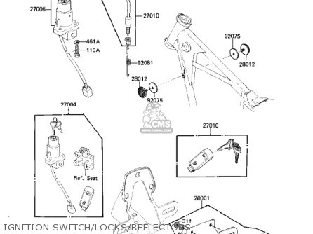 IGNITION SWITCH/LOCKS/REFLECTORS - KZ250L1 CSR 1982 USA BELT DRIVE