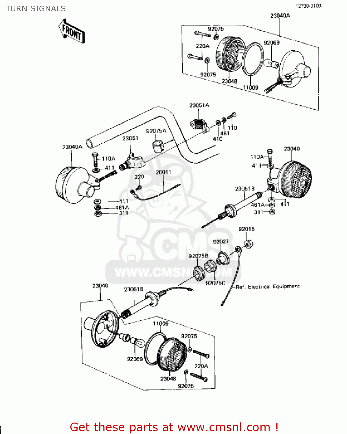 TURN SIGNALS KZ250W1 LTD 1983 USA CANADA BELT DRIVE