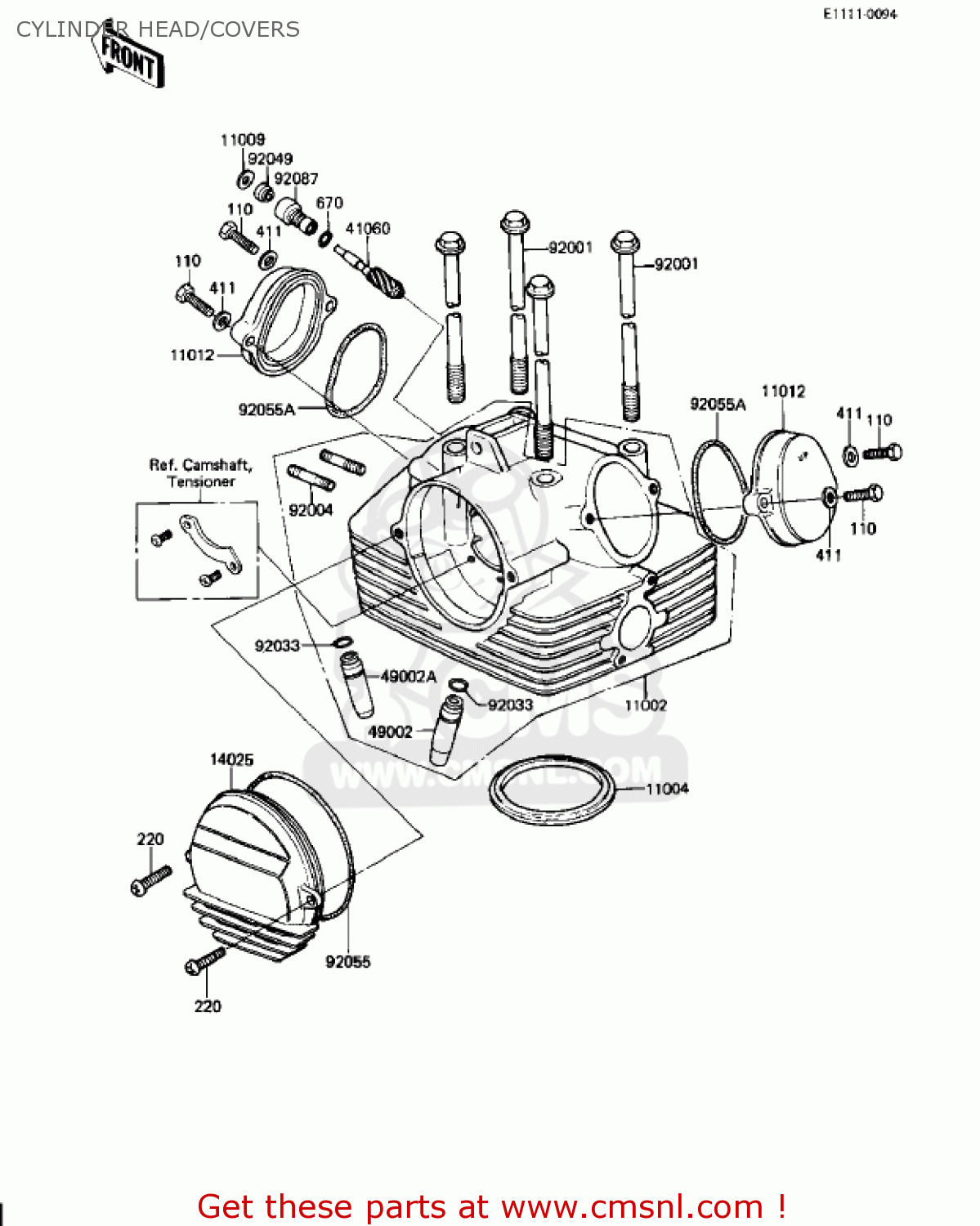 CYLINDER HEAD/COVERS KZ250W1 LTD 1983 USA CANADA BELT DRIVE