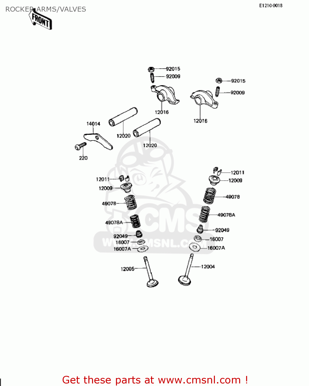 ROCKER ARMS/VALVES KZ250W1 LTD 1983 USA CANADA BELT DRIVE