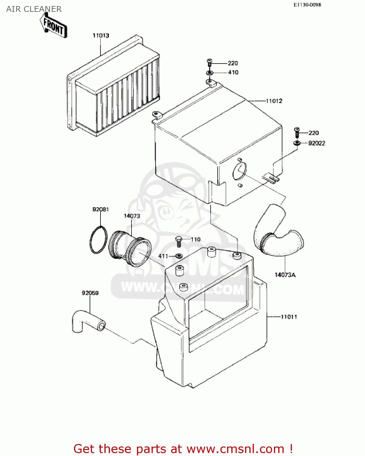 AIR CLEANER KZ250W1 LTD 1983 USA CANADA BELT DRIVE