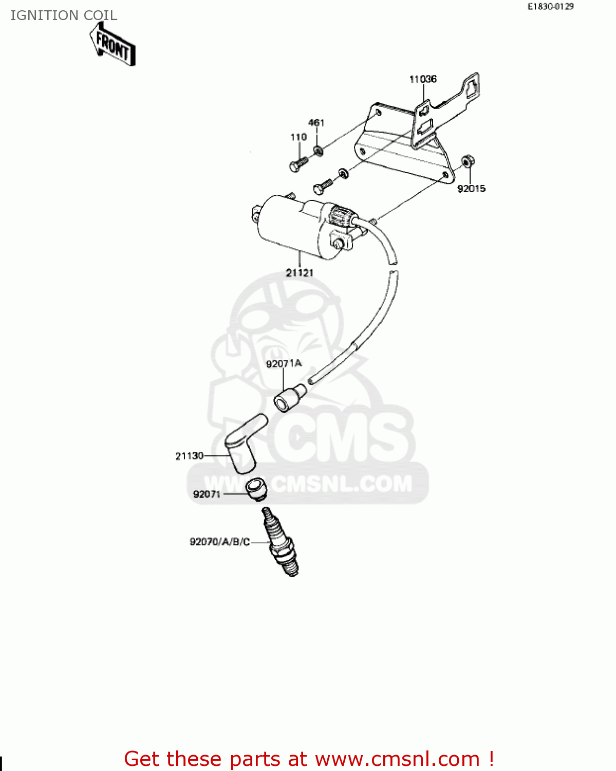 IGNITION COIL KZ250W1 LTD 1983 USA CANADA BELT DRIVE