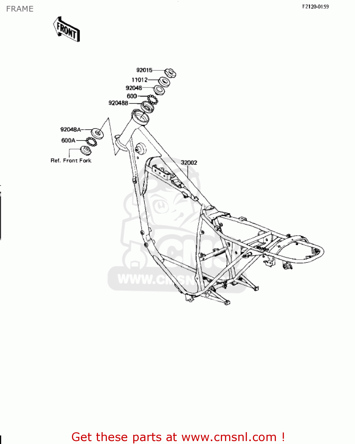 FRAME KZ250W1 LTD 1983 USA CANADA BELT DRIVE