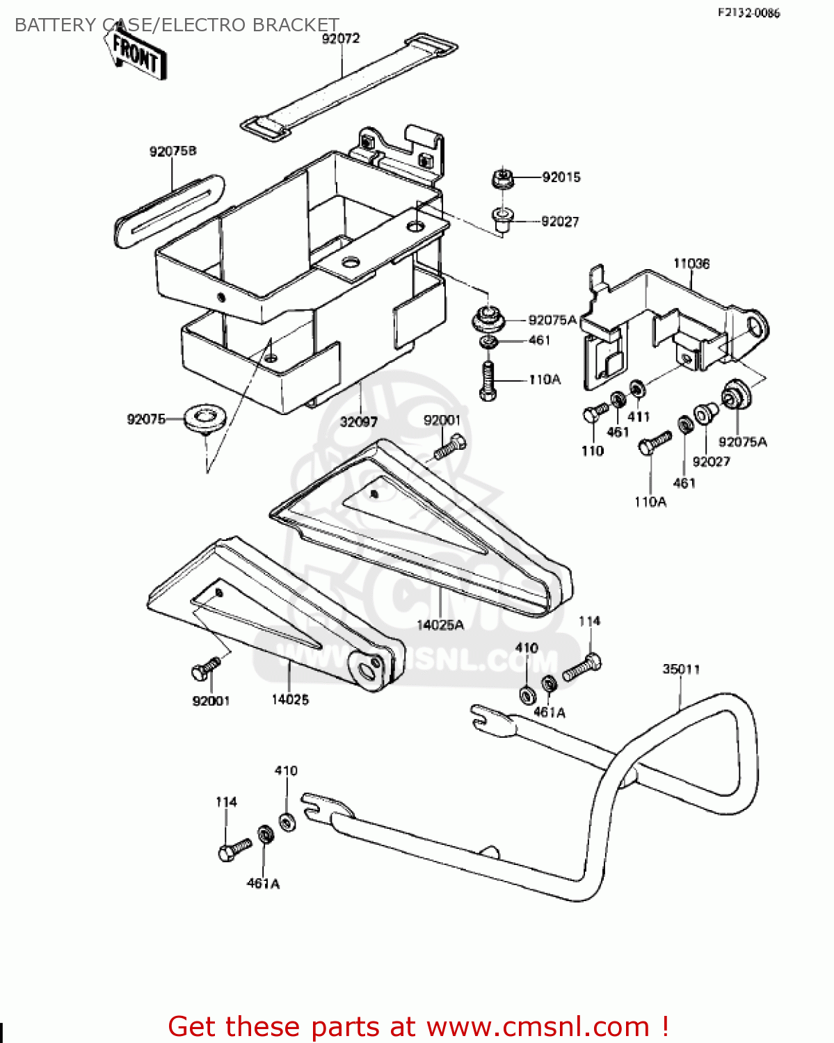 BATTERY CASE/ELECTRO BRACKET KZ250W1 LTD 1983 USA CANADA BELT DRIVE