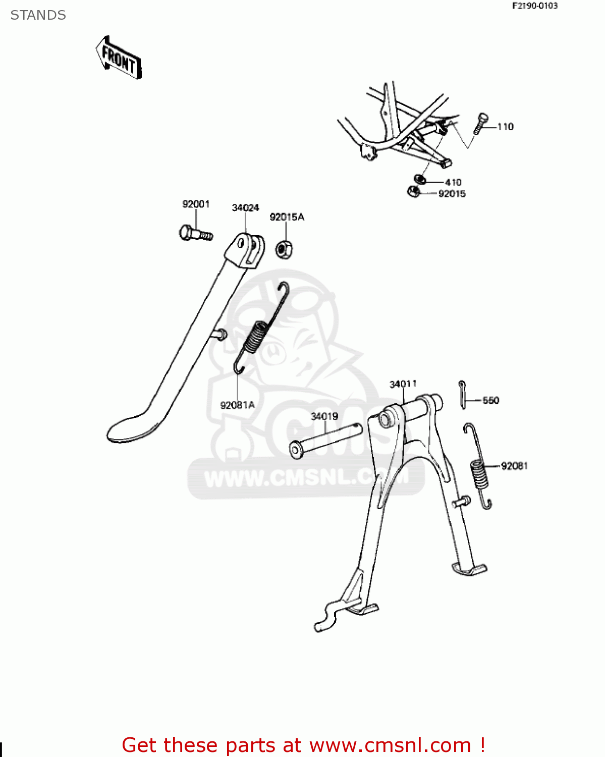 STANDS KZ250W1 LTD 1983 USA CANADA BELT DRIVE