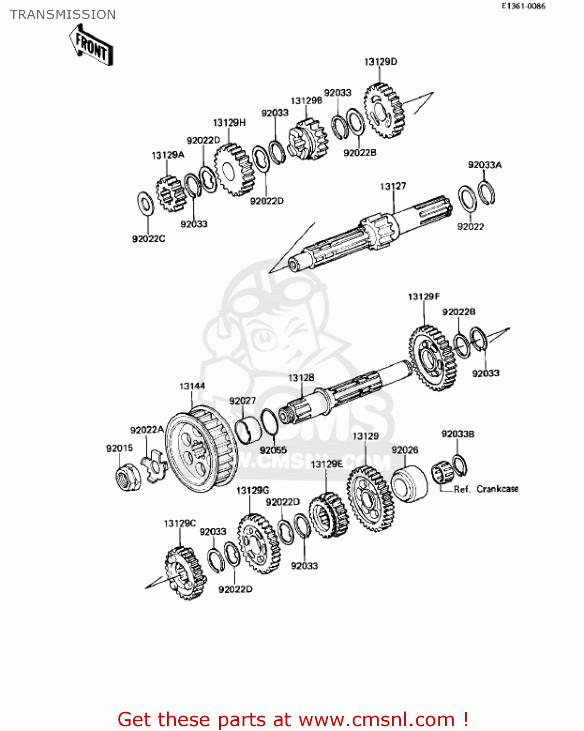 TRANSMISSION KZ250W1 LTD 1983 USA CANADA BELT DRIVE