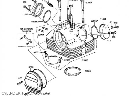 CYLINDER HEAD/COVERS - KZ250W1 LTD 1983 USA CANADA BELT DRIVE