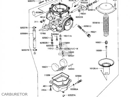 CARBURETOR - KZ250W1 LTD 1983 USA CANADA BELT DRIVE
