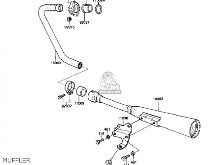 MUFFLER - KZ250W1 LTD 1983 USA CANADA BELT DRIVE