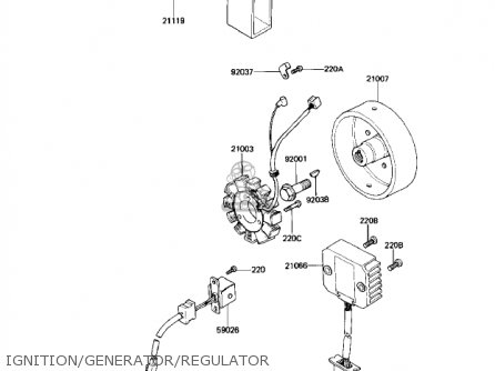 IGNITION/GENERATOR/REGULATOR - KZ250W1 LTD 1983 USA CANADA BELT DRIVE