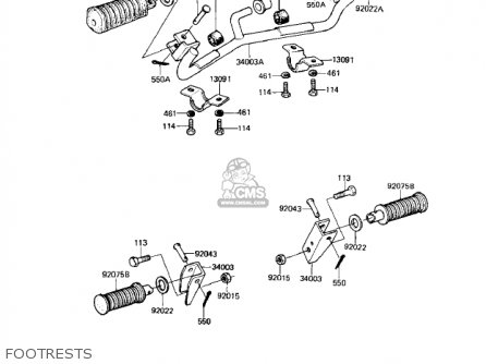 FOOTRESTS - KZ250W1 LTD 1983 USA CANADA BELT DRIVE