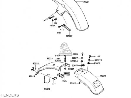 FENDERS - KZ250W1 LTD 1983 USA CANADA BELT DRIVE