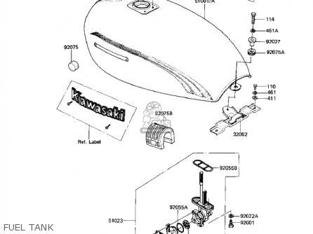 FUEL TANK - KZ250W1 LTD 1983 USA CANADA BELT DRIVE