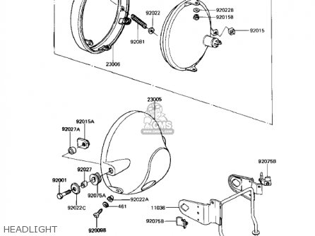 HEADLIGHT - KZ250W1 LTD 1983 USA CANADA BELT DRIVE