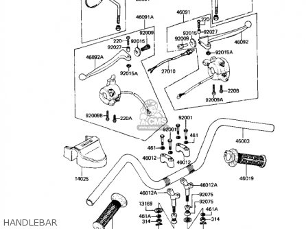 HANDLEBAR - KZ250W1 LTD 1983 USA CANADA BELT DRIVE