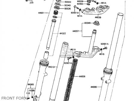 FRONT FORK - KZ250W1 LTD 1983 USA CANADA BELT DRIVE