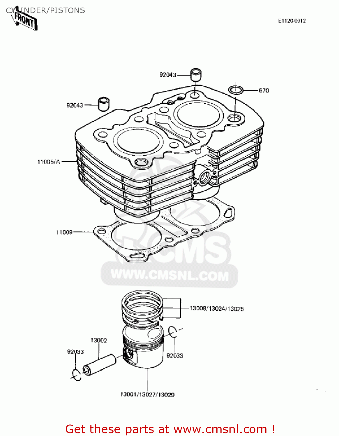 CYLINDER/PISTONS KZ305A1 CSR 1981 USA