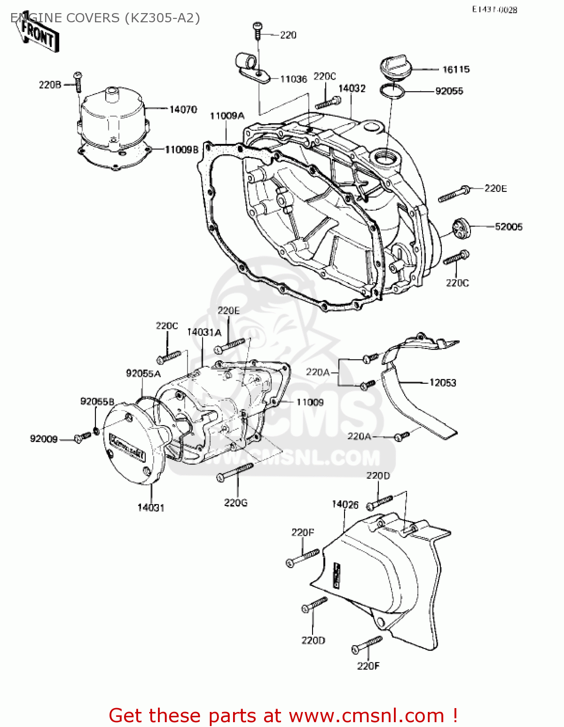 ENGINE COVERS (KZ305-A2) KZ305A1 CSR 1981 USA