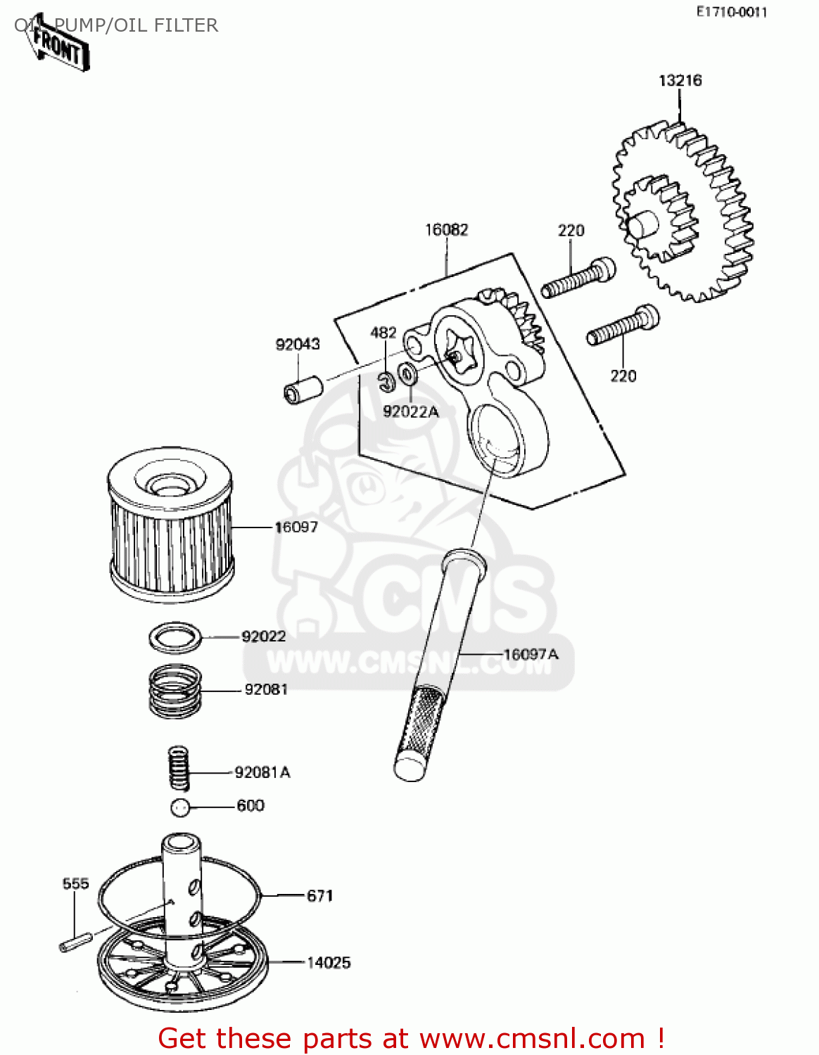 OIL PUMP/OIL FILTER KZ305A1 CSR 1981 USA