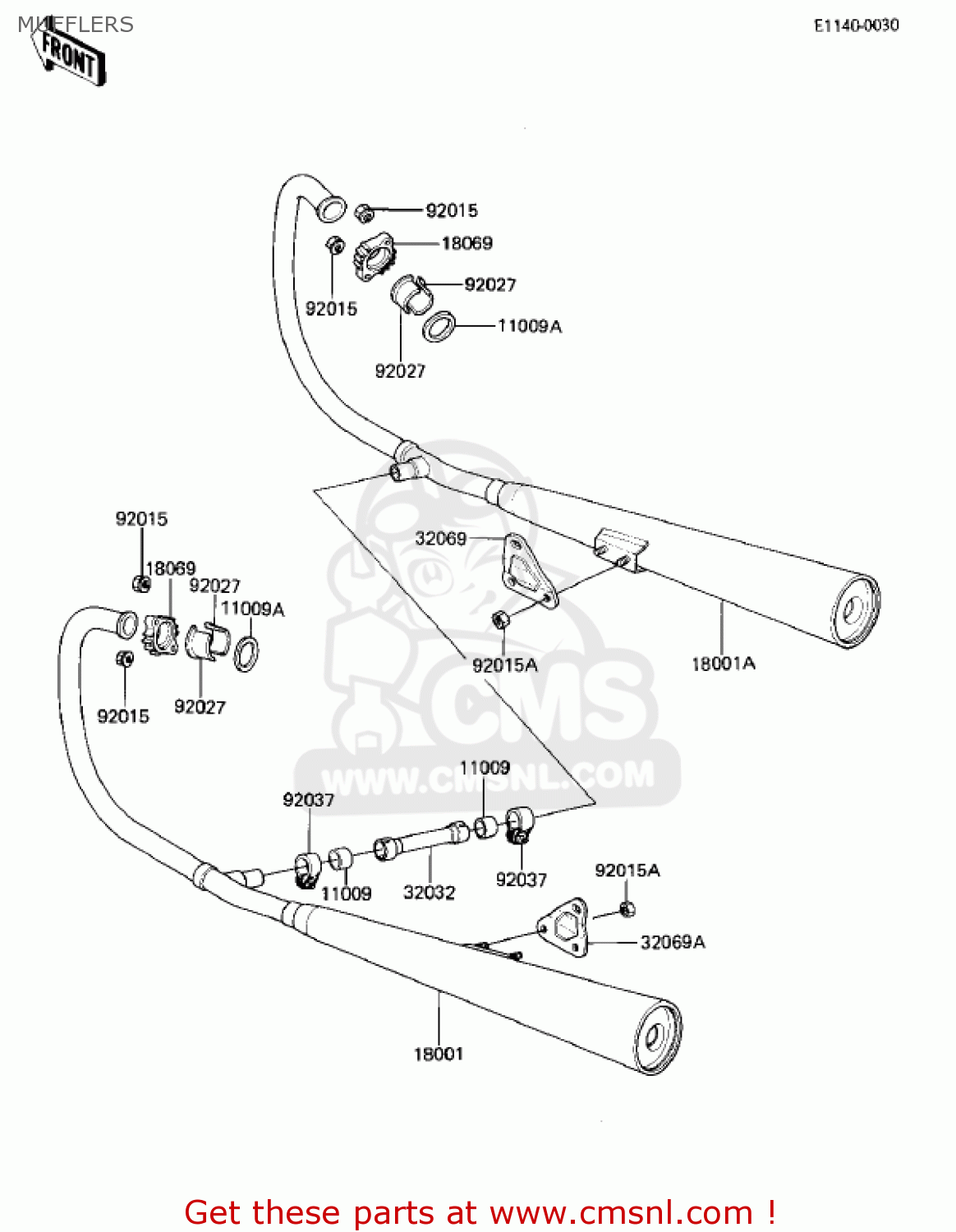 MUFFLERS KZ305A1 CSR 1981 USA