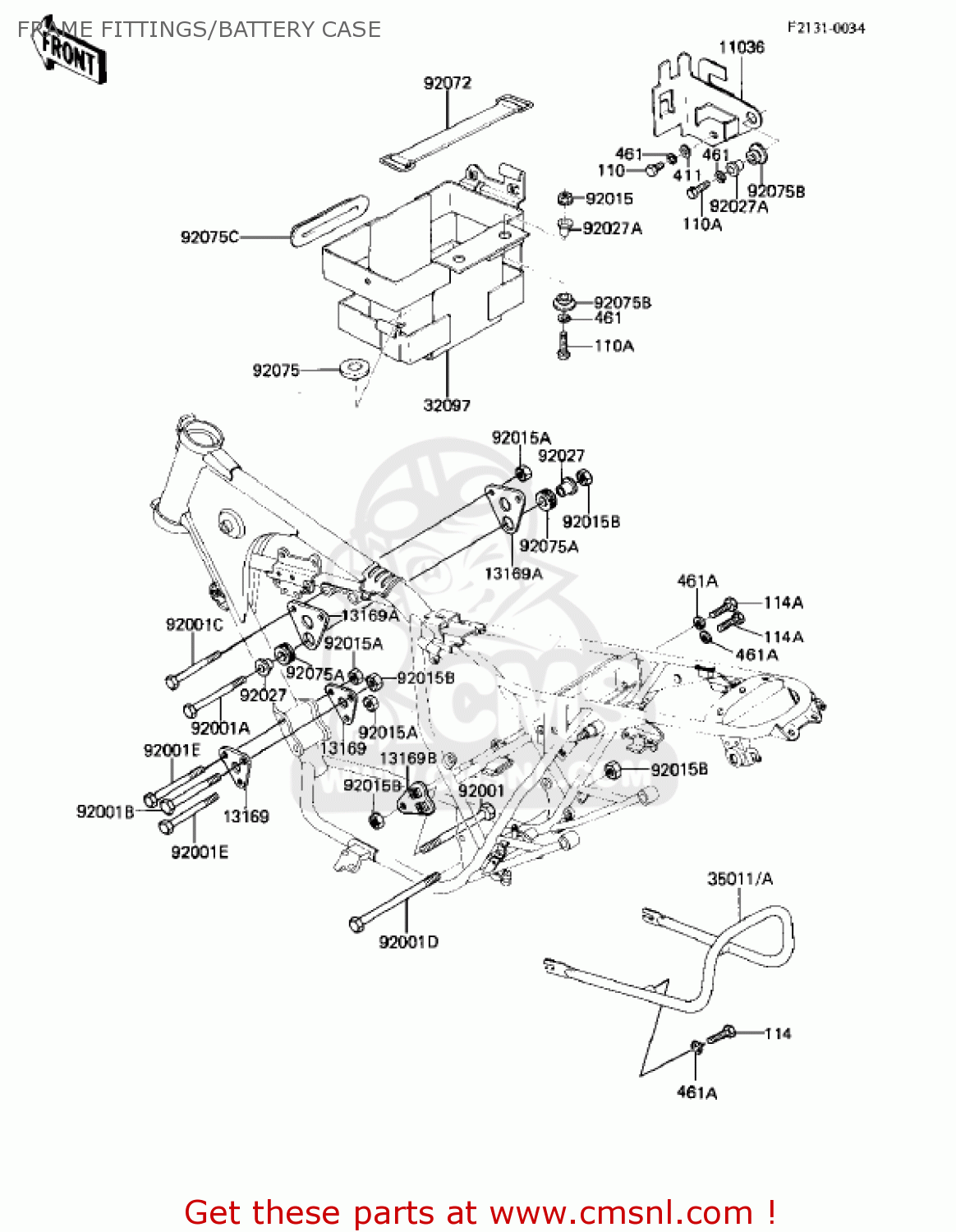 FRAME FITTINGS/BATTERY CASE KZ305A1 CSR 1981 USA