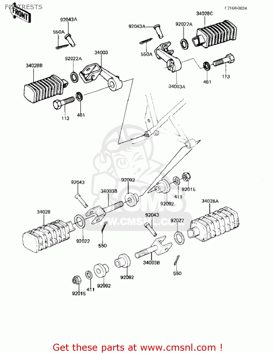FOOTRESTS KZ305A1 CSR 1981 USA