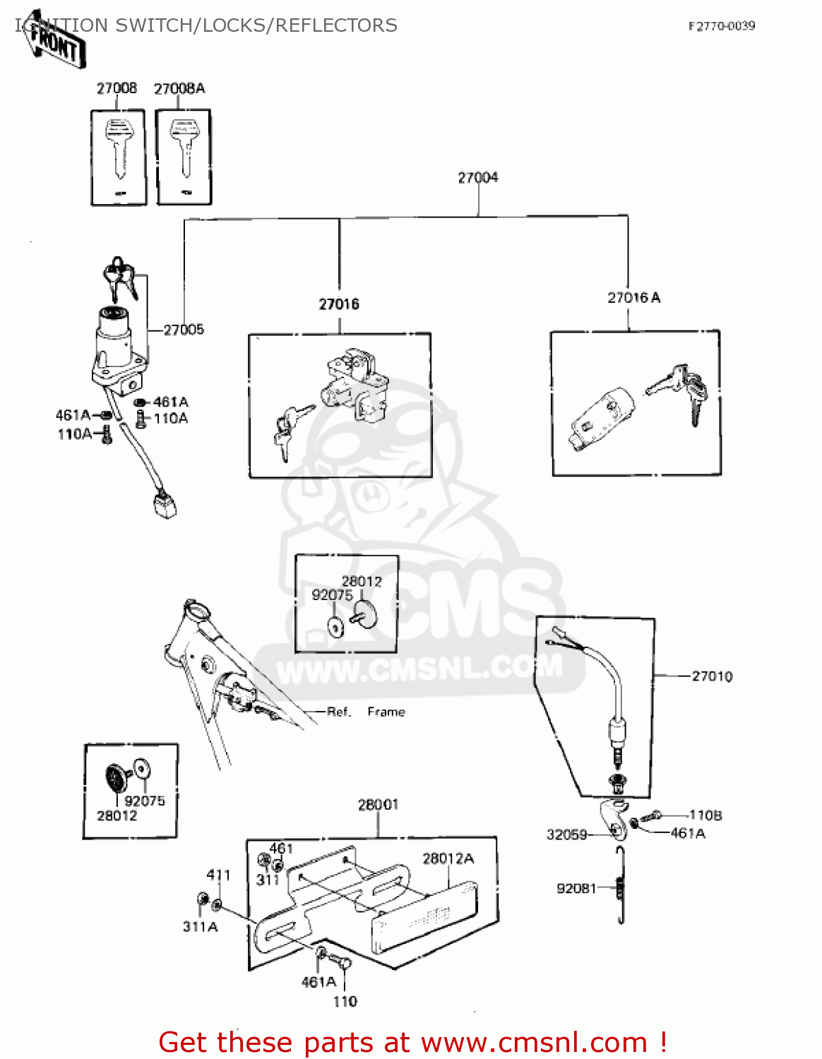 IGNITION SWITCH/LOCKS/REFLECTORS KZ305A1 CSR 1981 USA
