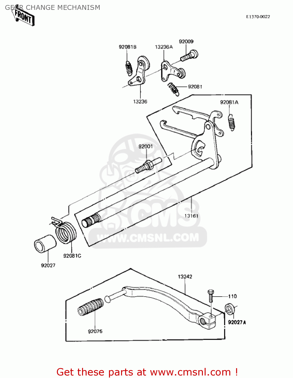 GEAR CHANGE MECHANISM KZ305A1 CSR 1981 USA