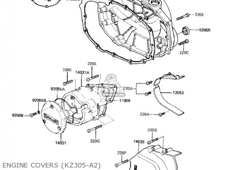 ENGINE COVERS (KZ305-A2) - KZ305A1 CSR 1981 USA