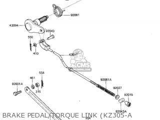 BRAKE PEDAL/TORQUE LINK (KZ305-A - KZ305A1 CSR 1981 USA