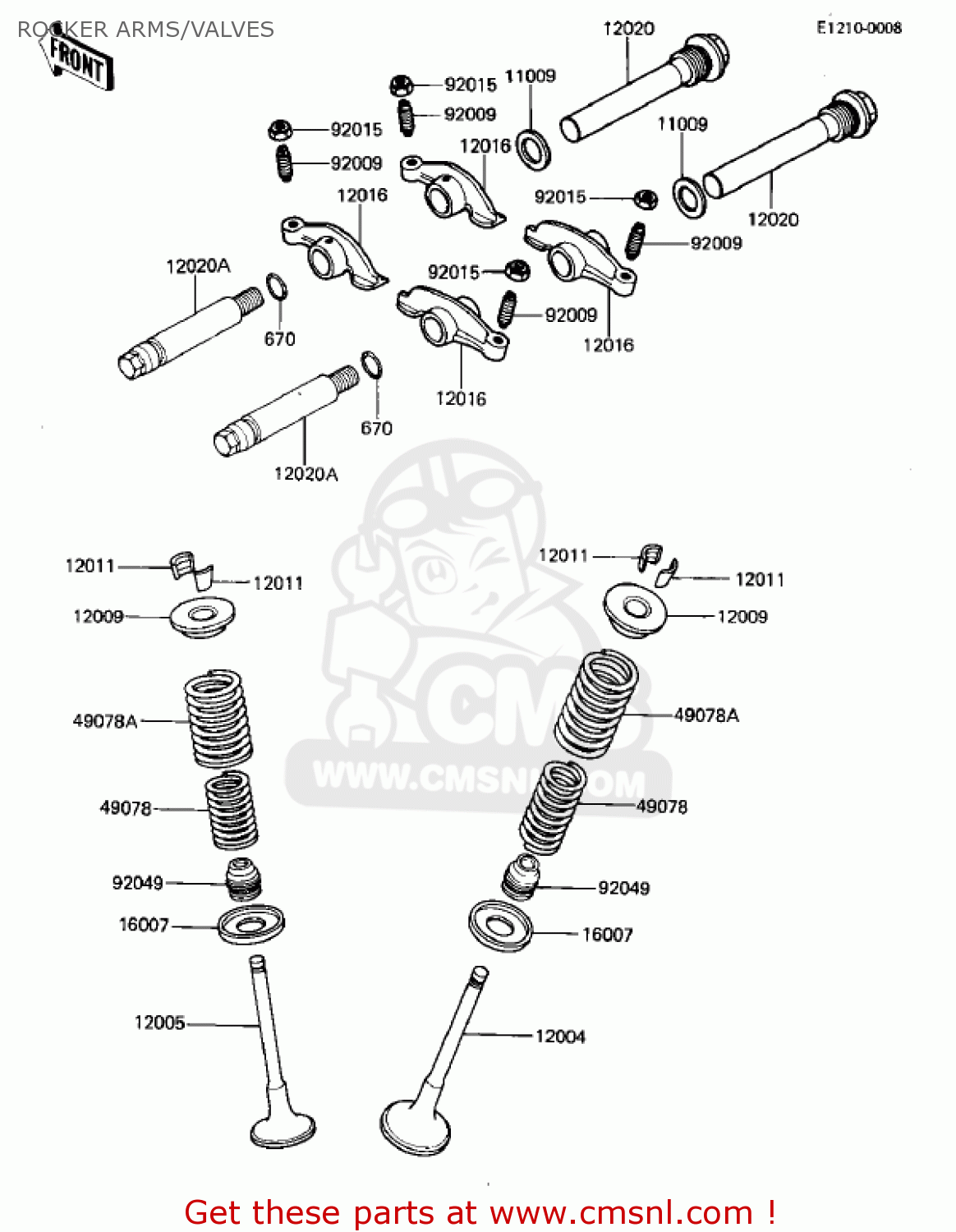 ROCKER ARMS/VALVES KZ305A2 CSR 1982 USA