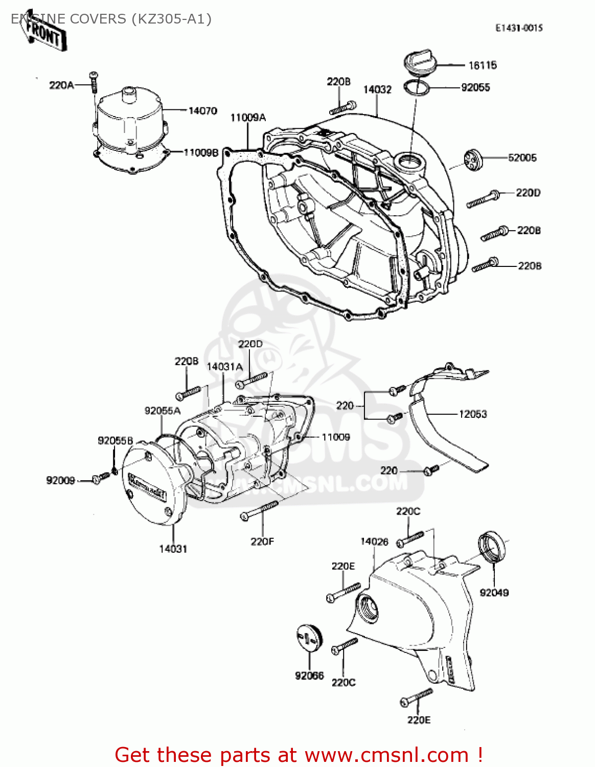 ENGINE COVERS (KZ305-A1) KZ305A2 CSR 1982 USA