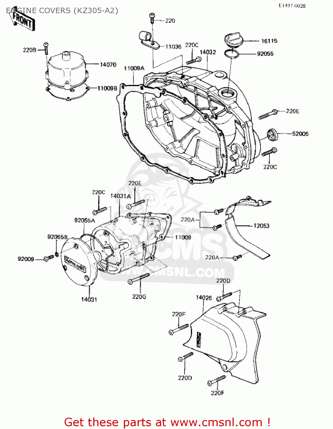 ENGINE COVERS (KZ305-A2) KZ305A2 CSR 1982 USA