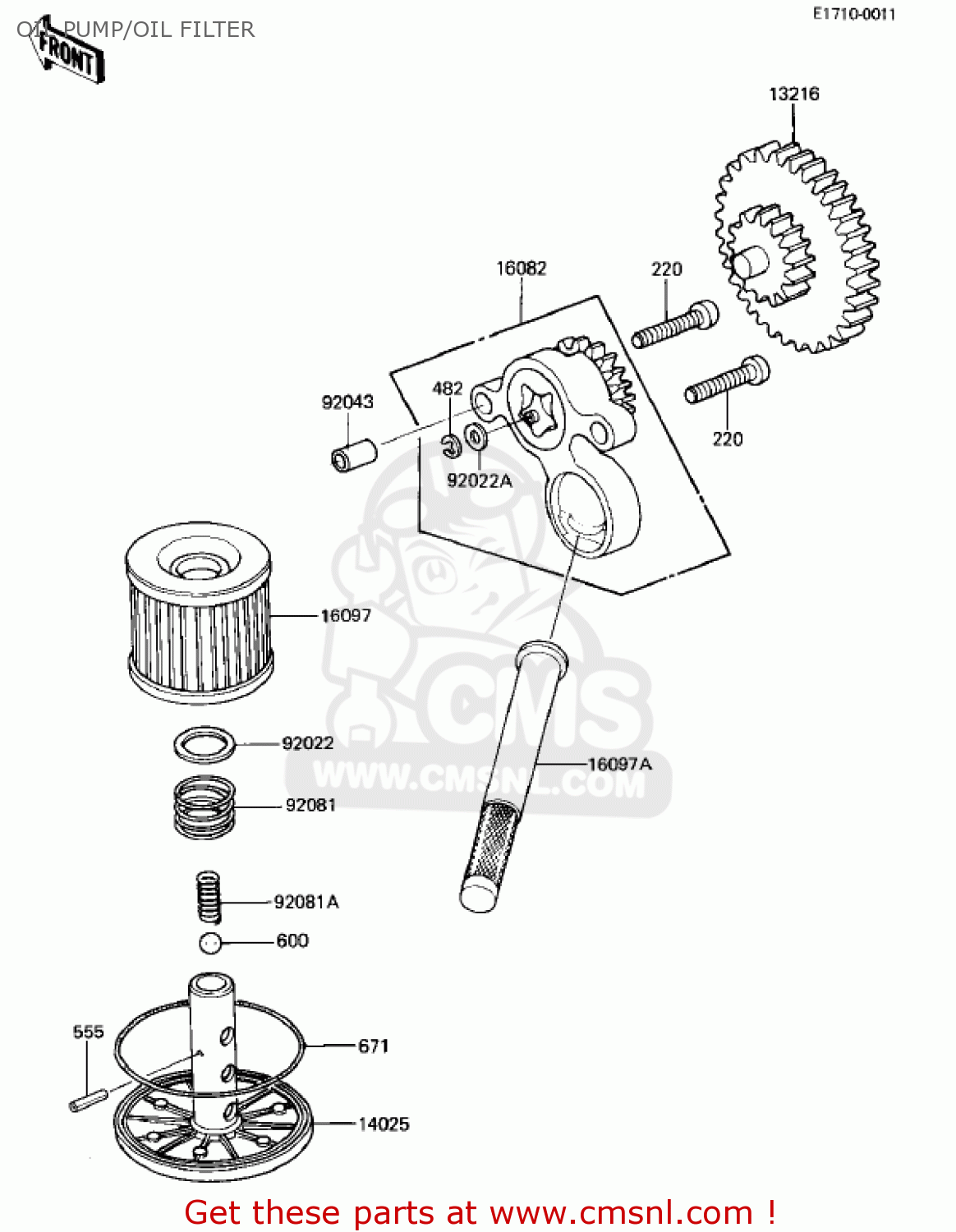 OIL PUMP/OIL FILTER KZ305A2 CSR 1982 USA