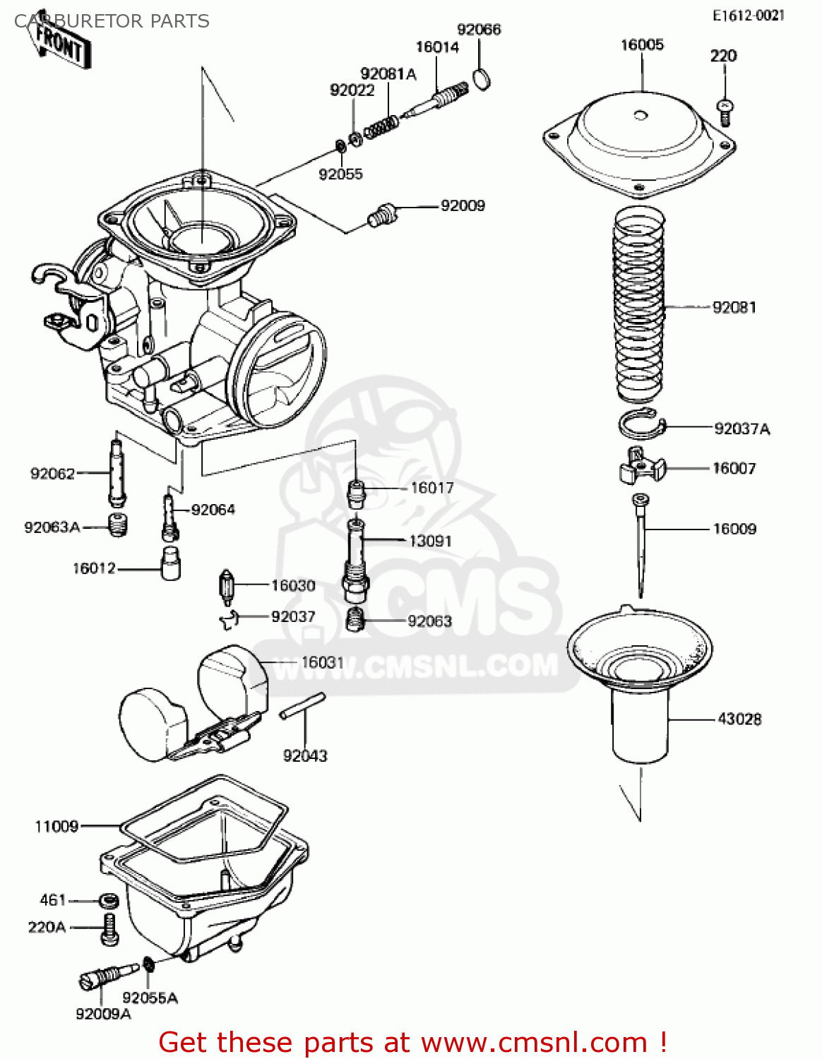 CARBURETOR PARTS KZ305A2 CSR 1982 USA