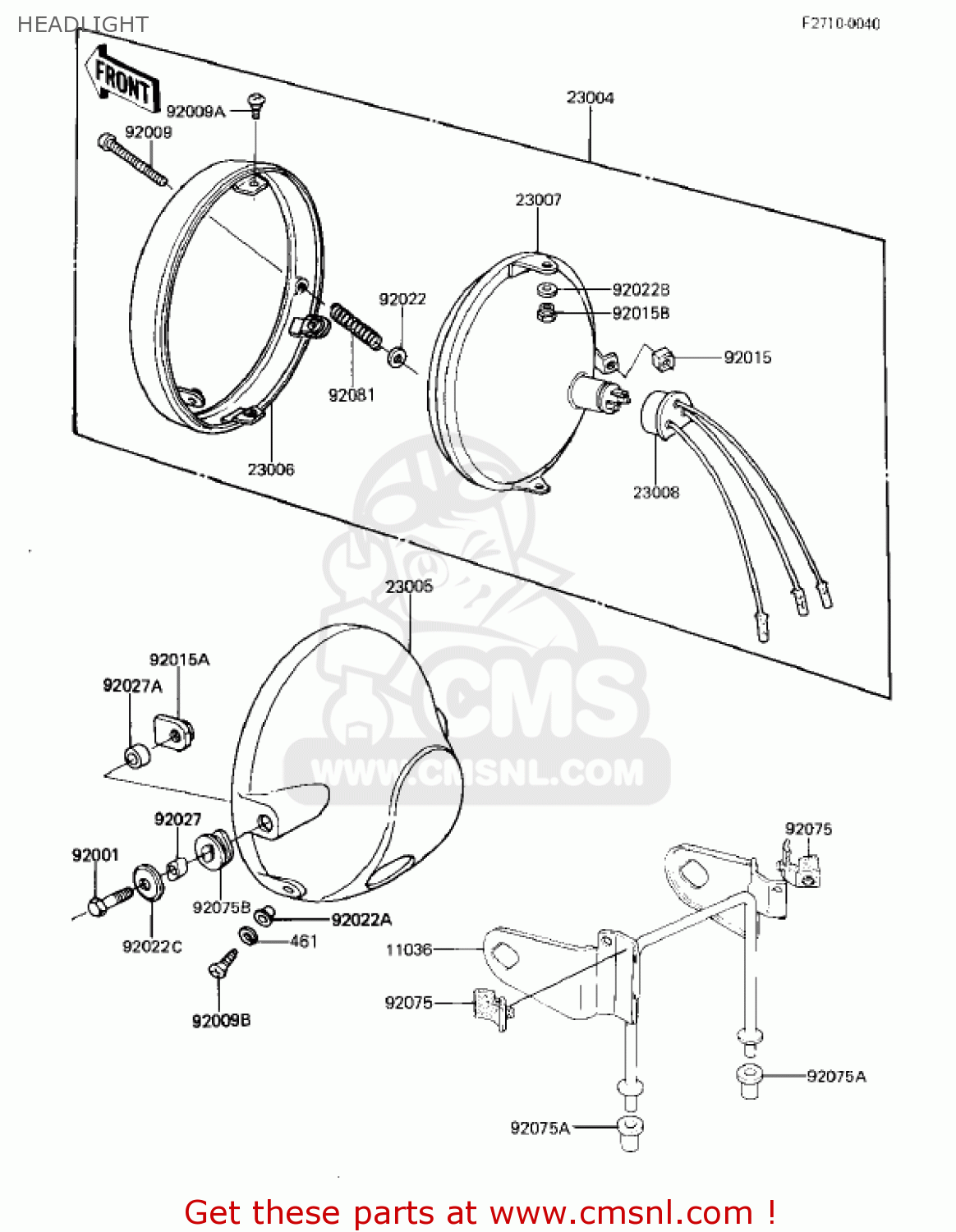 HEADLIGHT KZ305A2 CSR 1982 USA