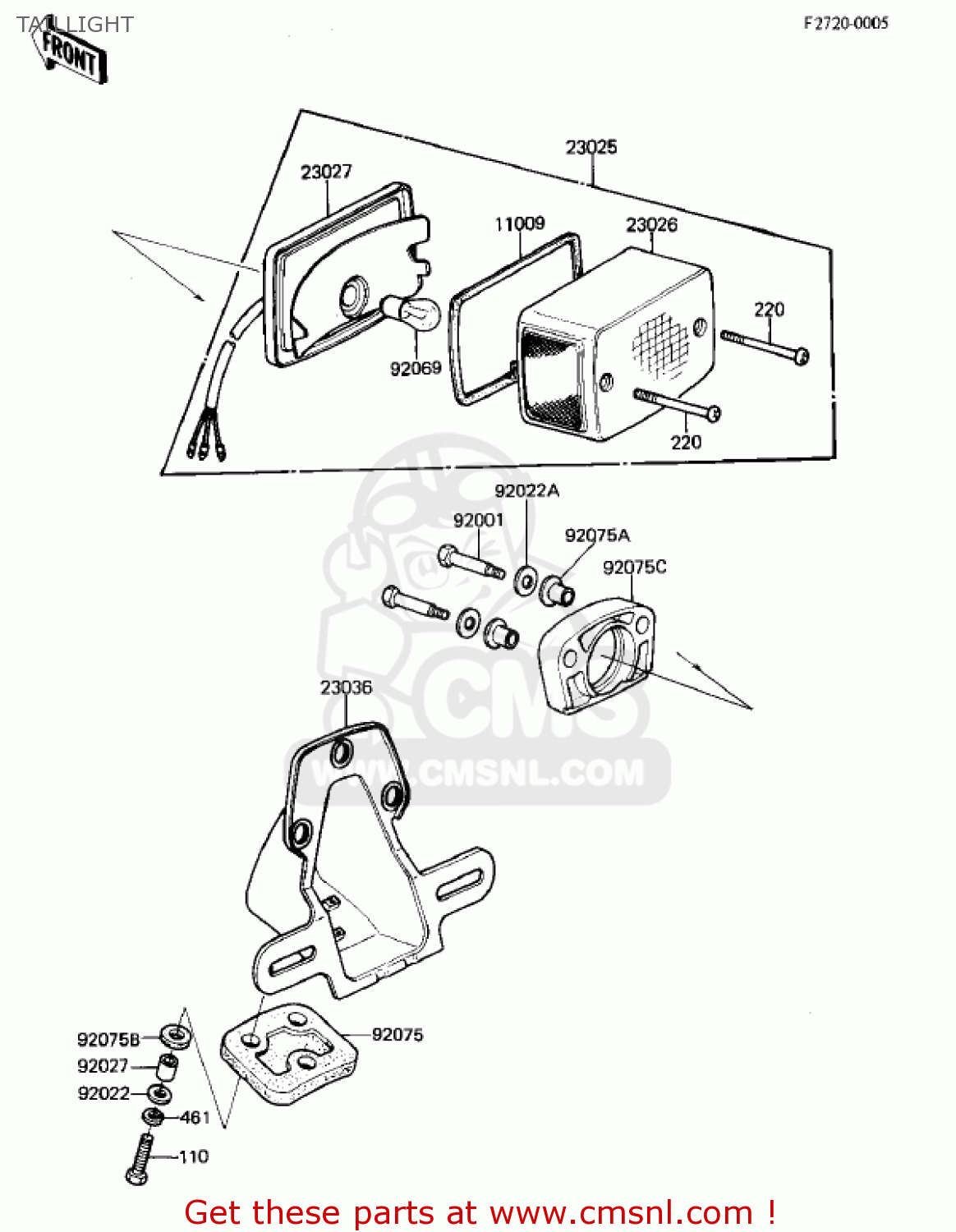 TAILLIGHT KZ305A2 CSR 1982 USA