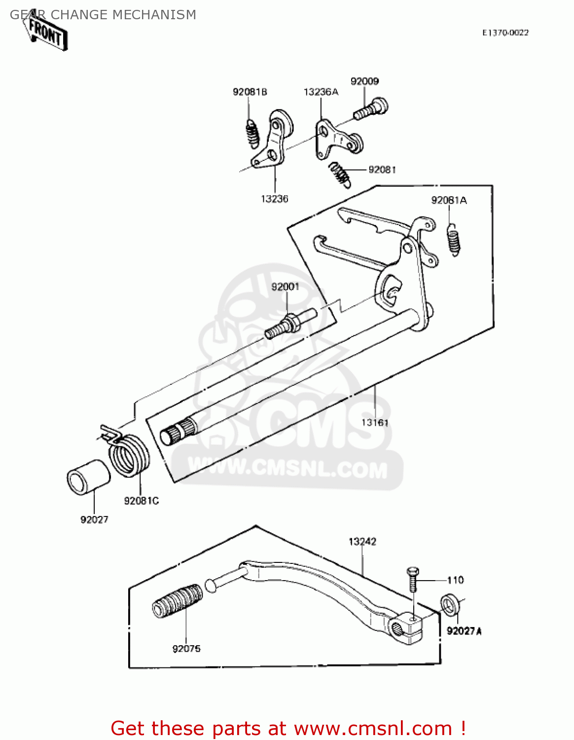 GEAR CHANGE MECHANISM KZ305A2 CSR 1982 USA